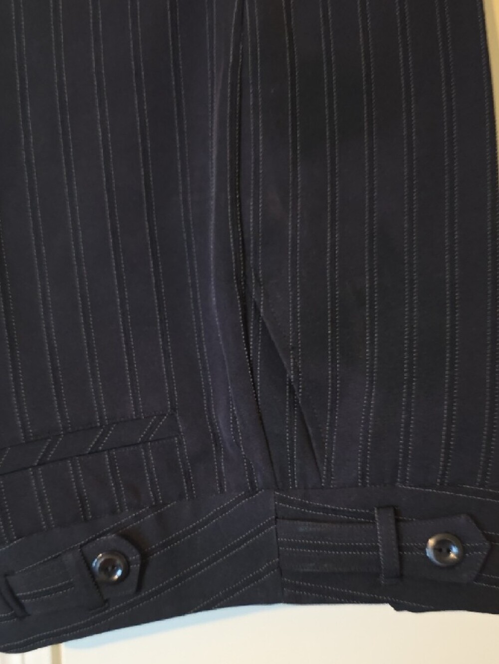 Black Pinstripe Dress Capris